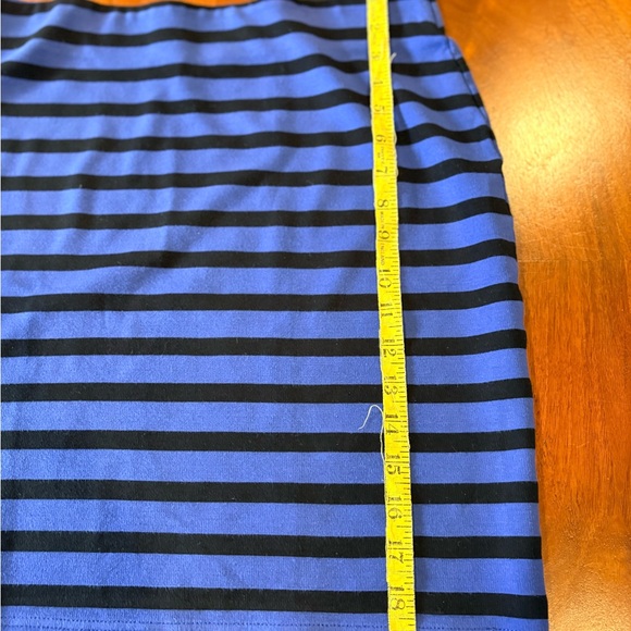 LOFT Blue and Black Striped Mini Skirt, size M - Picture 5 of 5